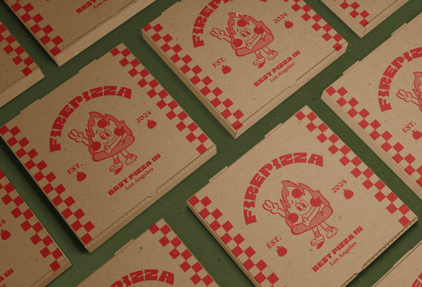 Fire Pizza box mockups